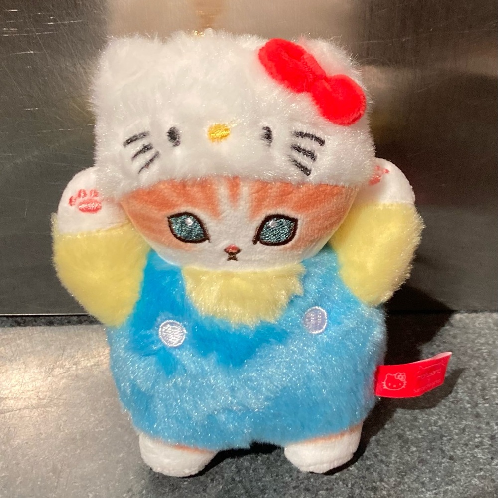 🐱 13cm Japan Sanrio Mofusand Cat Cross-Dressing Hello Kitty Plush Stuff Doll Toy - Picture 4 of 7